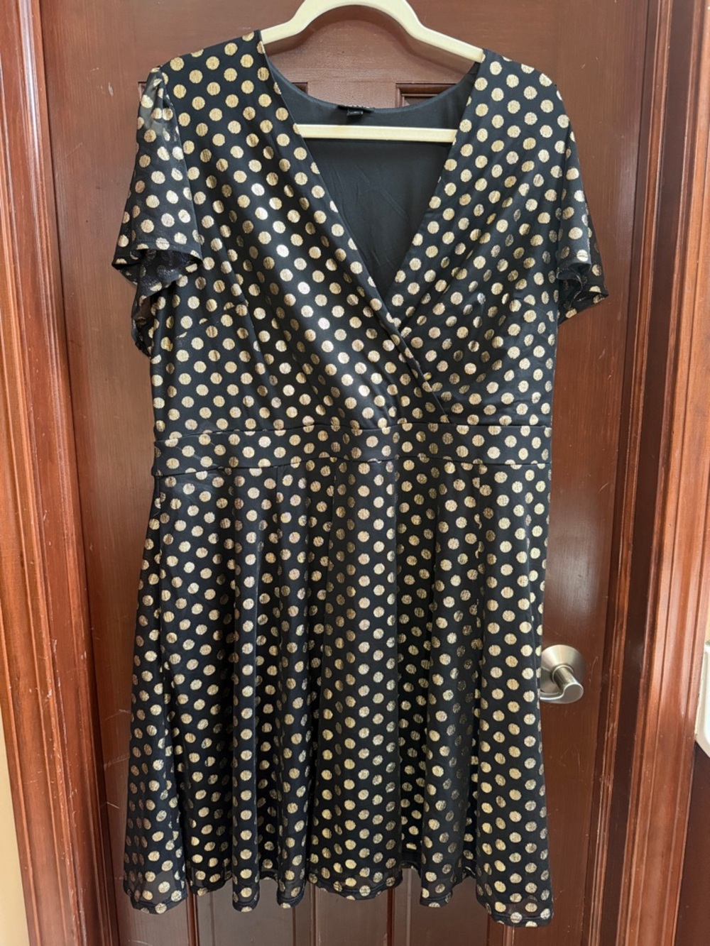torrid Black Dress with Gold Polka Dots